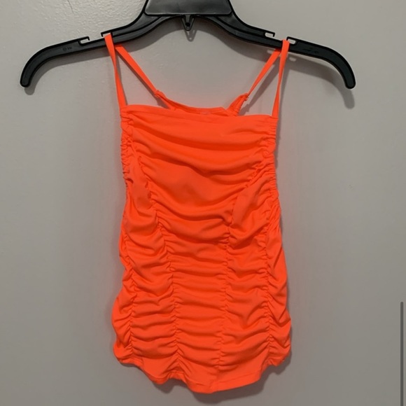 FP MOVEMENT Neon Coral Shirr Enough Ruched Tank - Picture 7 of 8